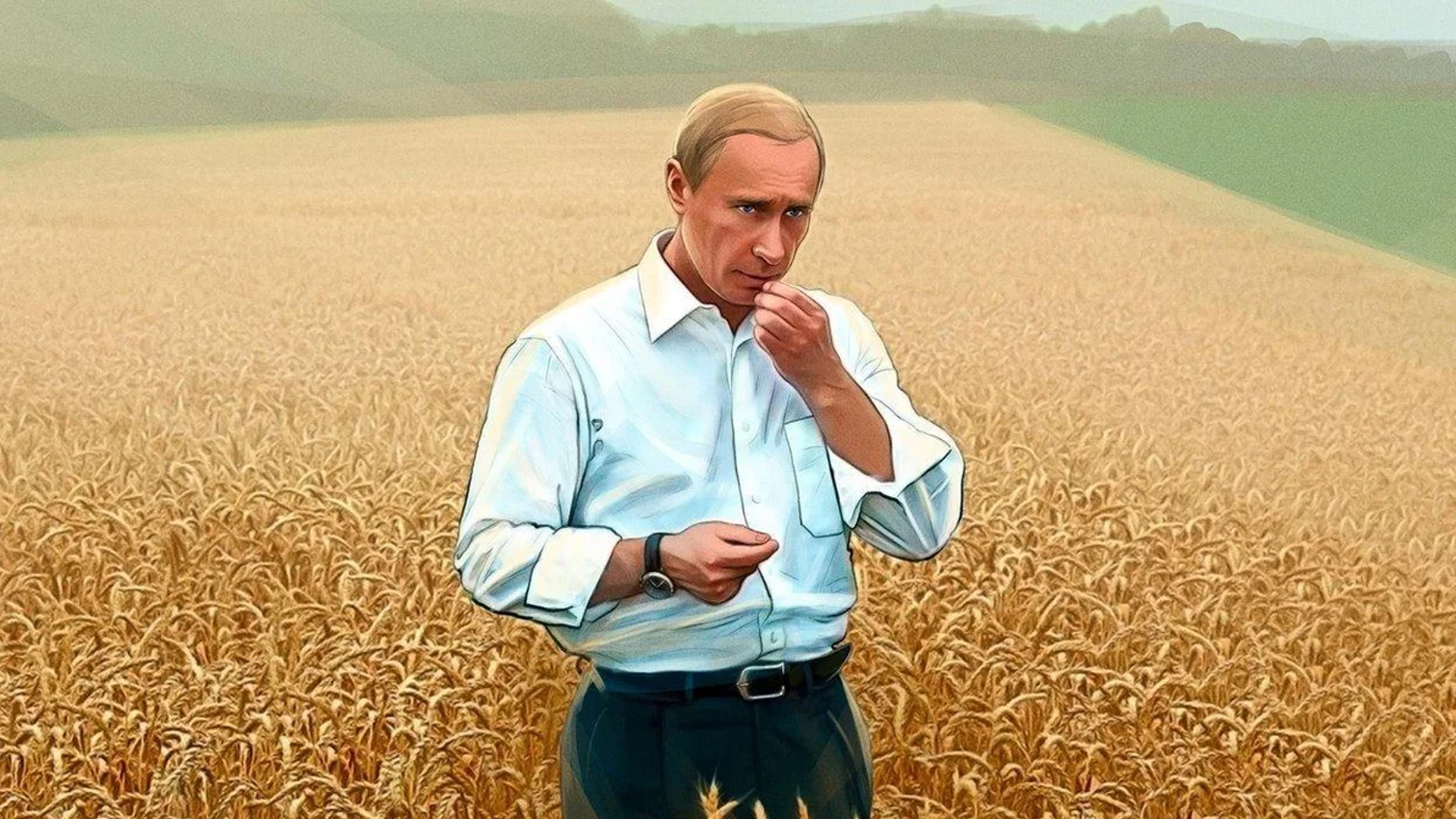 Путин в пшеничном поле